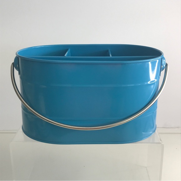 TARGET - Turquoise Enameled Metal Utensil Caddy & Countertop Flatware Organizer - Picture 5 of 16